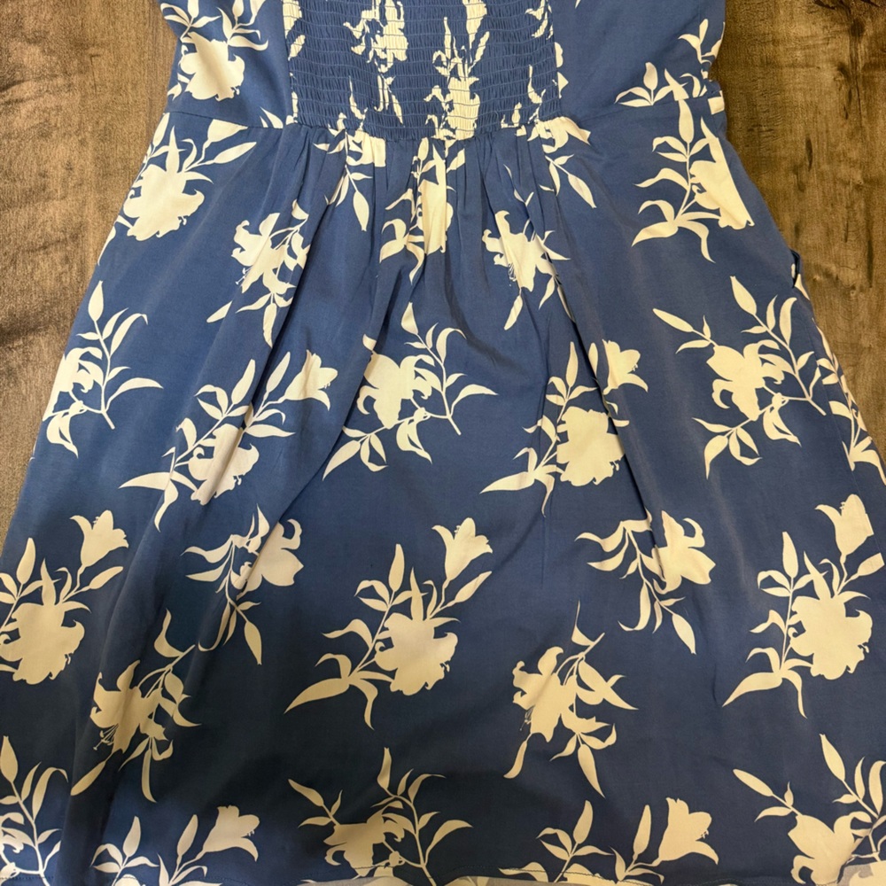 41 Hawthorn Blue and White Floral Mini Dress - Picture 4 of 5